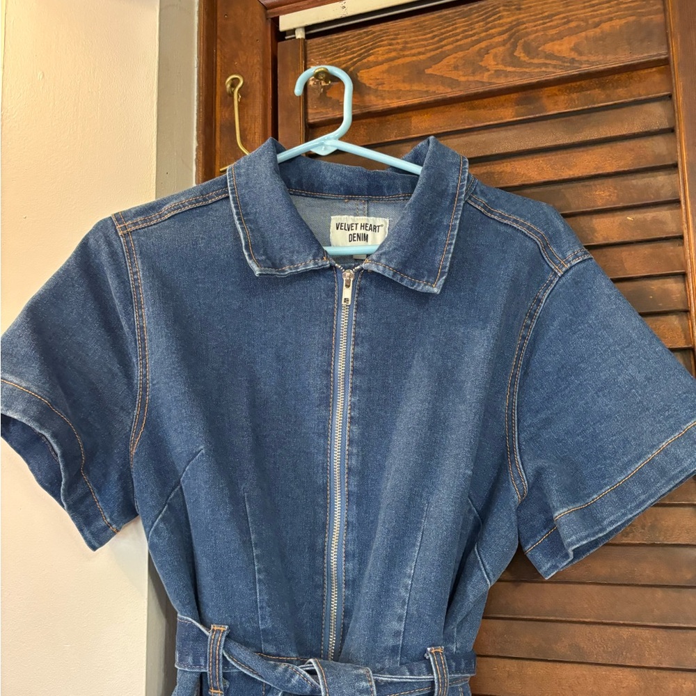Velvet Heart Blue Denim Zip-Up